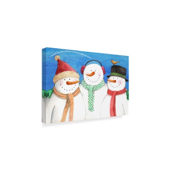 Melinda Hipsher 'Three Snowmen Sing' Canvas Art,30x47